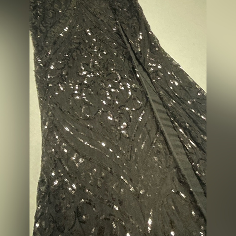 Windsor Black Halter Sequin Gown - Picture 12 of 12